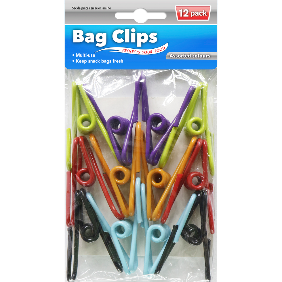 Bag Clips Laminated Steel 12pk Home Crackerjack