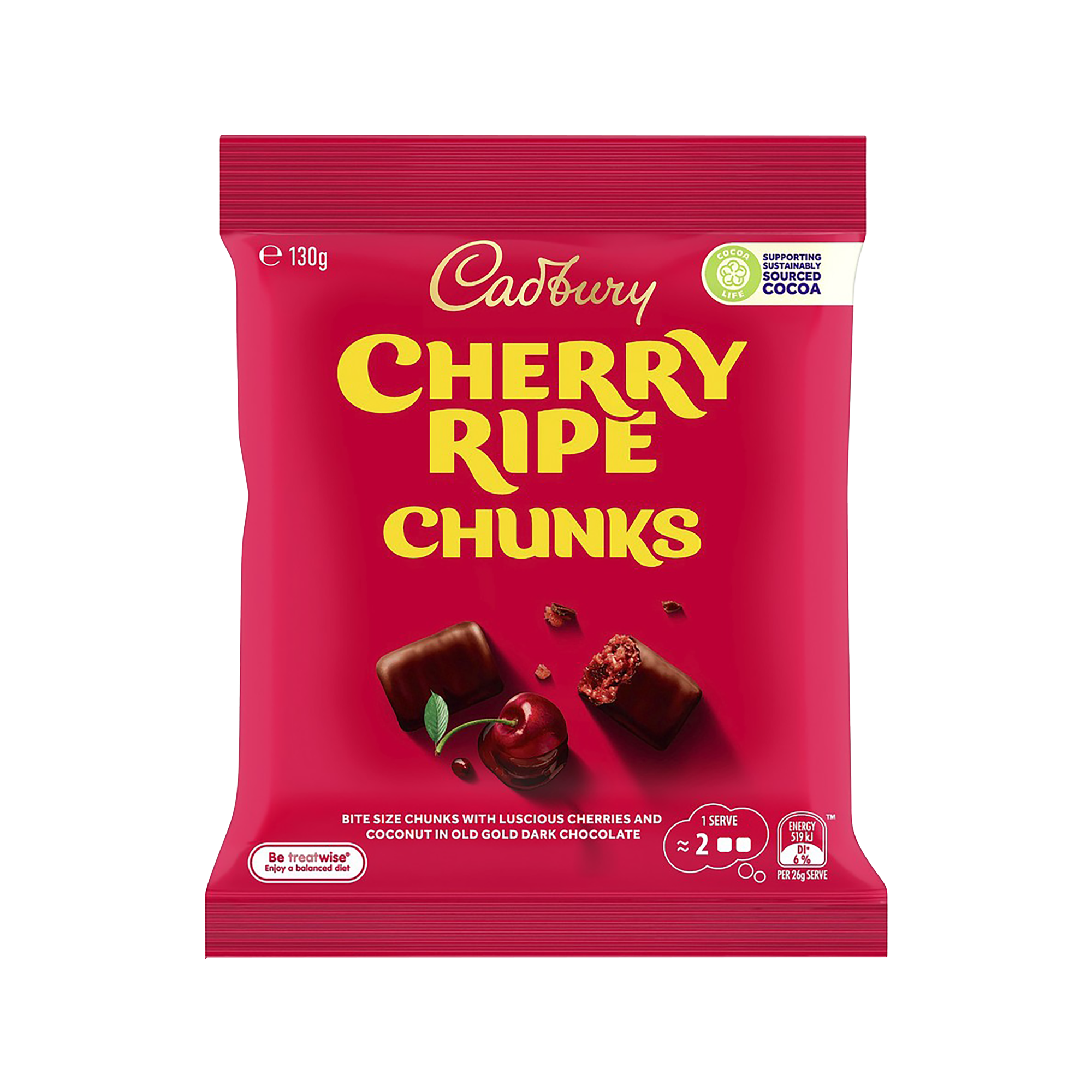 Cadbury Cherry Ripe Chunks 130g | Confectionery | Crackerjack