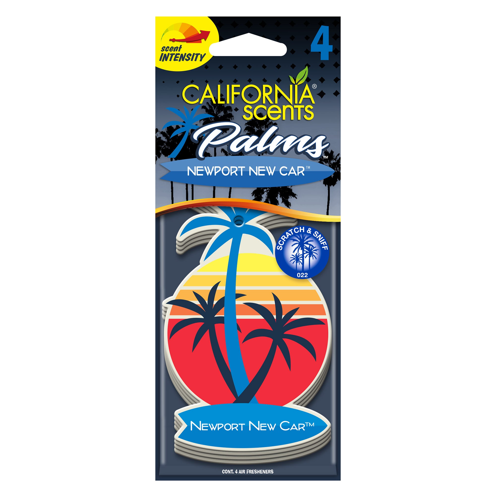 California Scents Palms Newport New Car 4pk, Air Fresheners