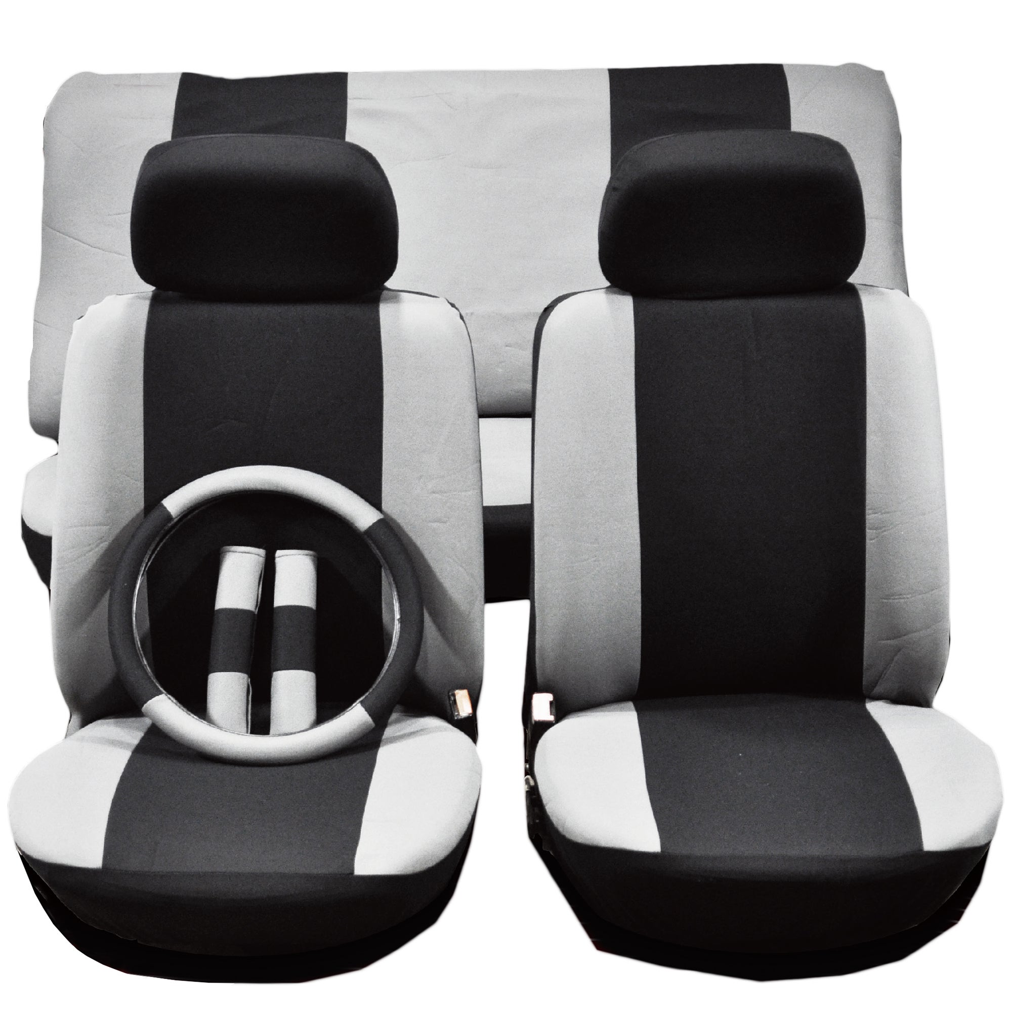 Car Seat Cover Set Black/grey 9pc, Automotive