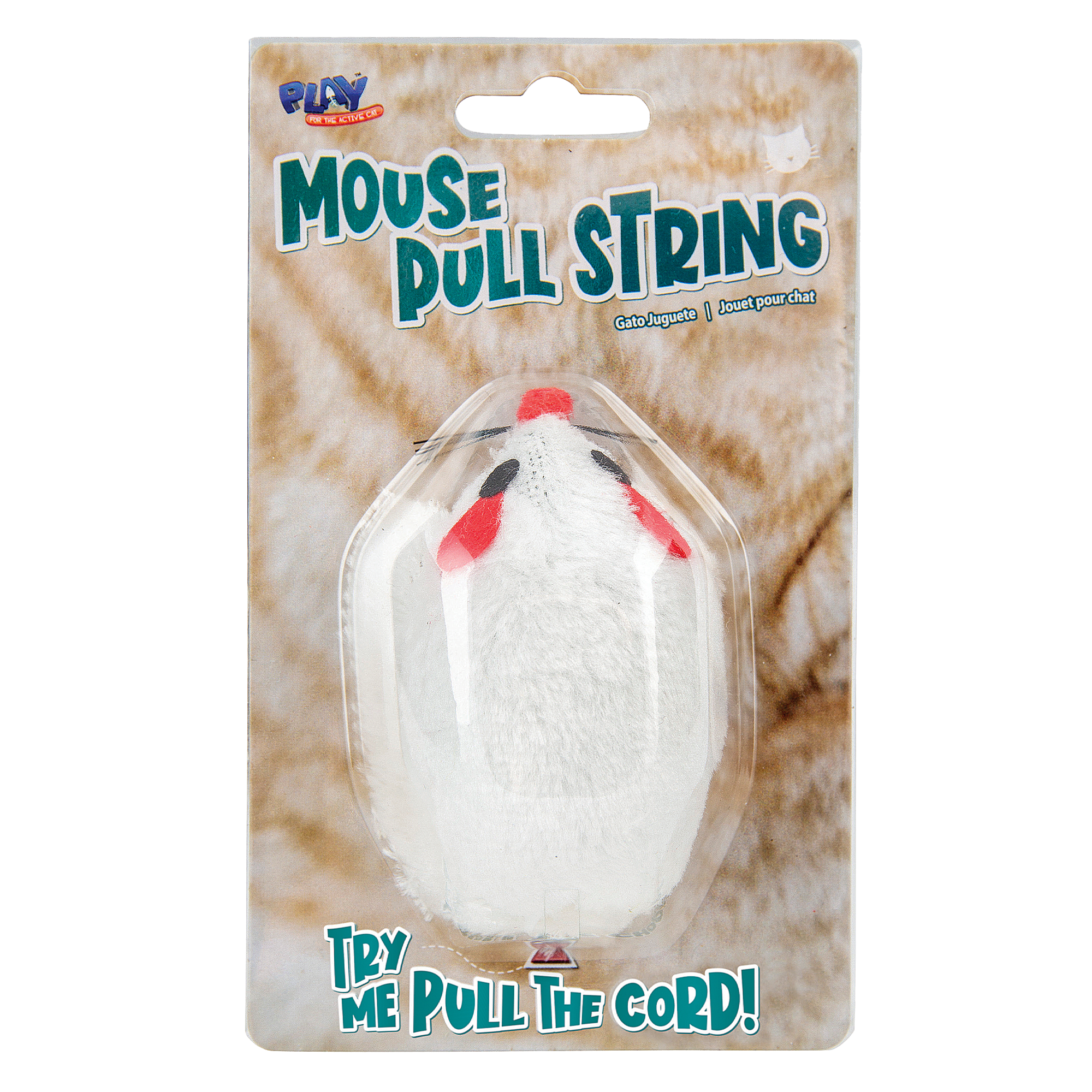 Cat Mouse Pull String 20cm Assorted Pet Crackerjack