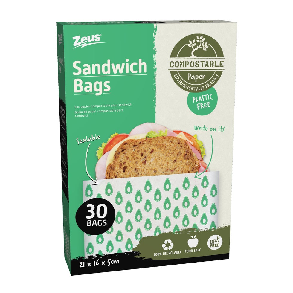 Compostable Sandwich Bag 21x16x5cm 30pk | Kitchen | Product