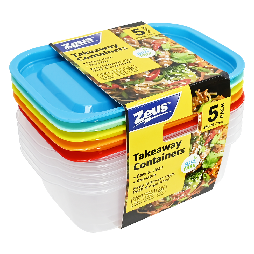 Containers with Lids 850ml 5pk | Home | Crackerjack