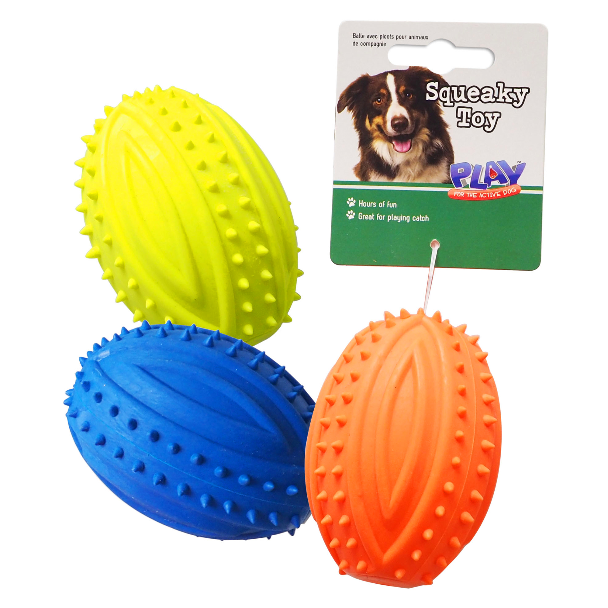 Dog Spikey Ball Squeak Pet Toy Assorted Pet Crackerjack