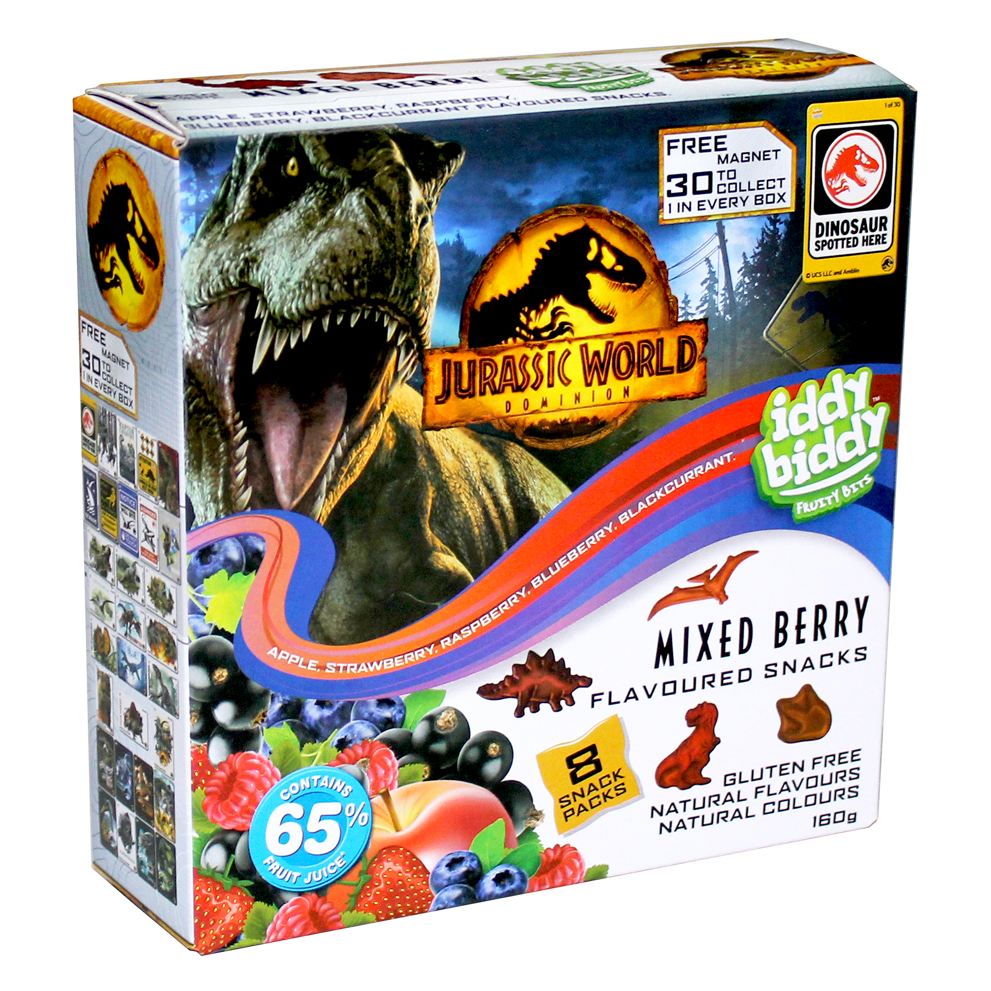 Iddy Biddy Jurassic World Fruit Snack Pack 160g 8pk | Grocery