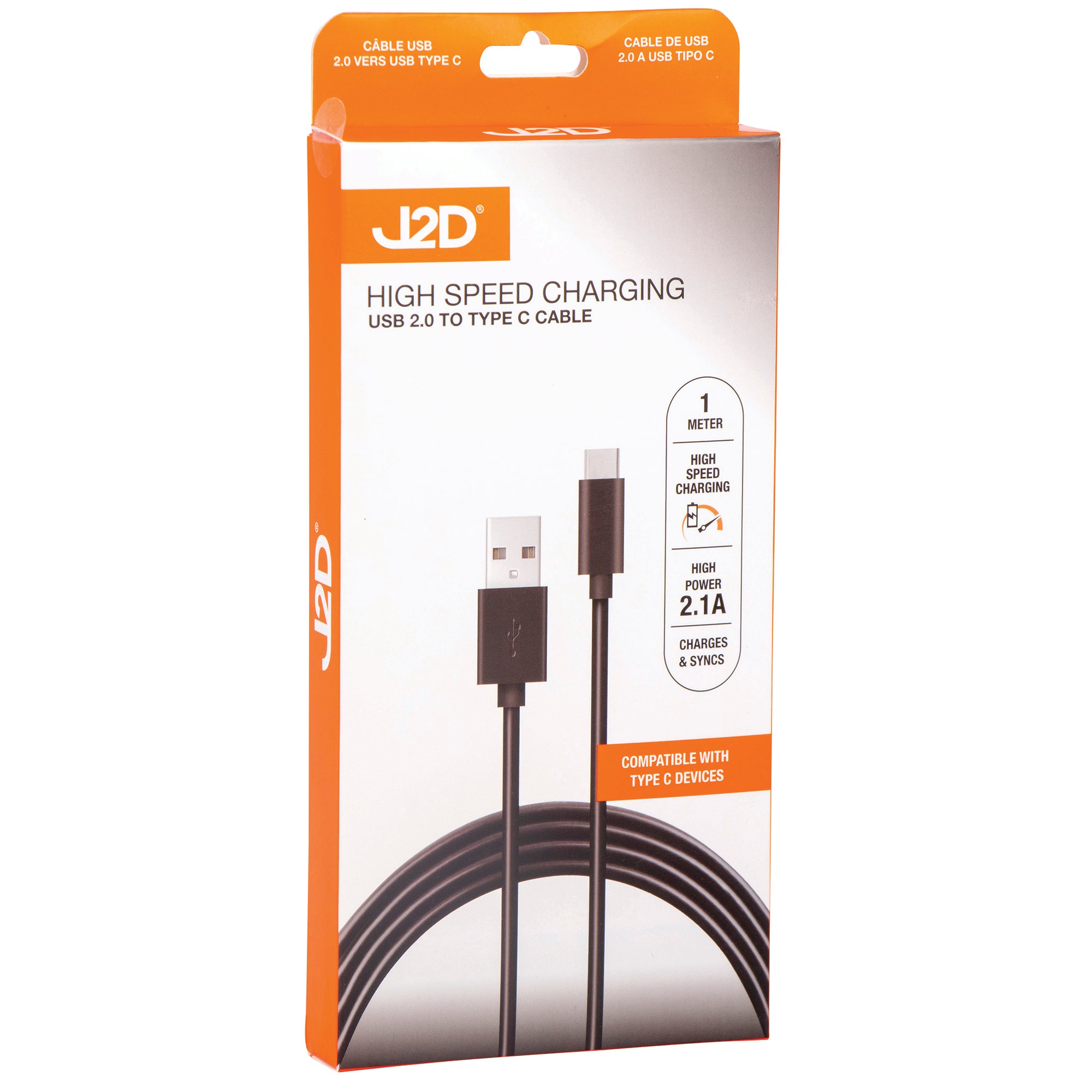 CABLE USB TYPE-C VERS USB 1M