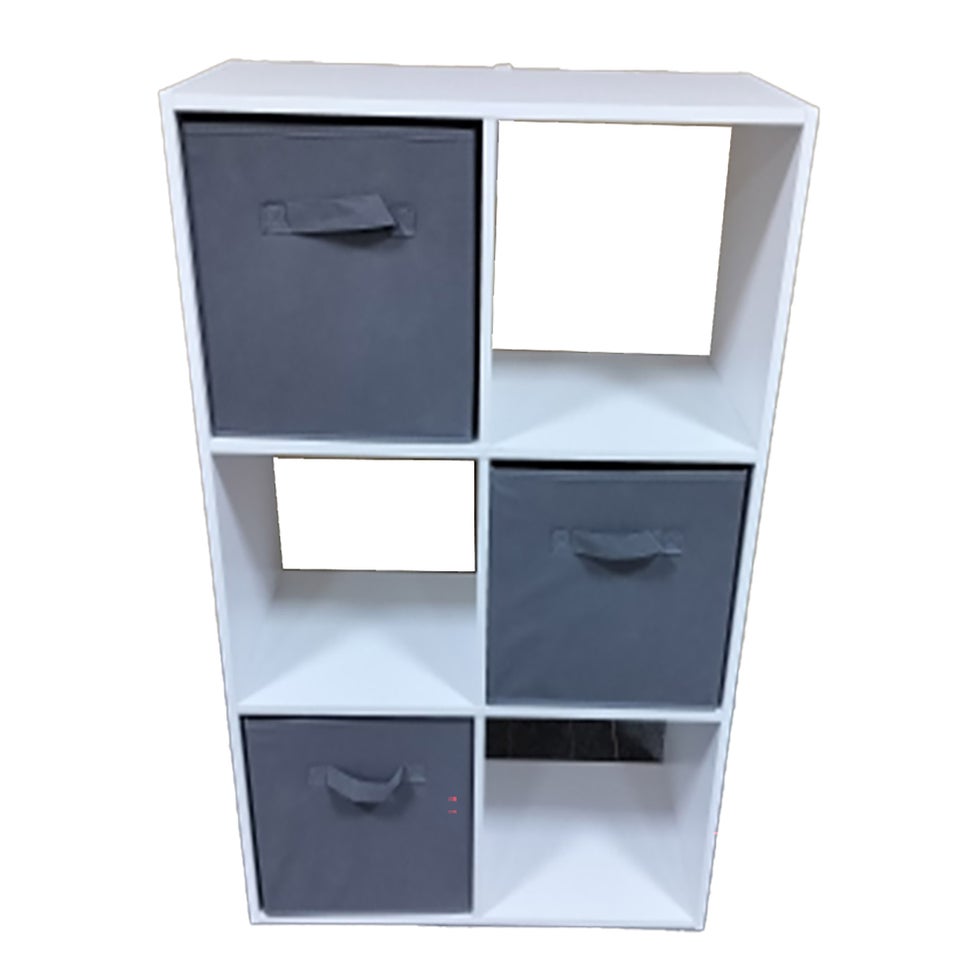 Lokken 6 Cube Basket Storage Shelf White Furniture Storage Product