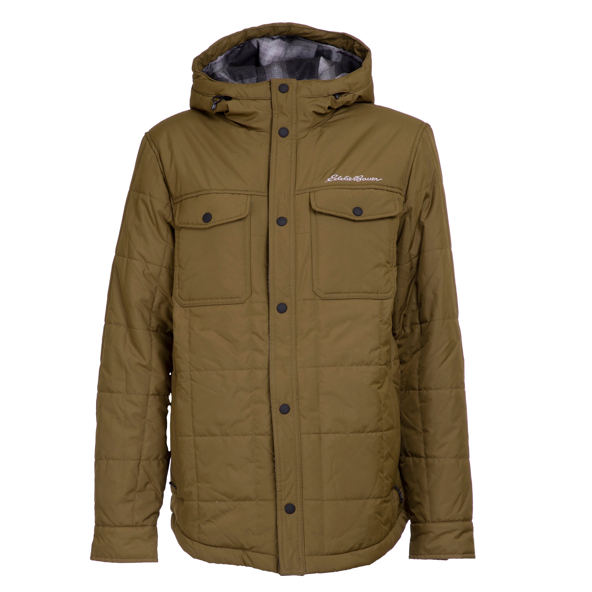 eddie bauer men's hooded snap jacket