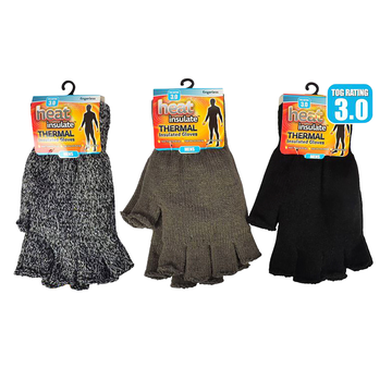 Men's Heat Insulate Thermal Insulated Fingerless Gloves Assorted