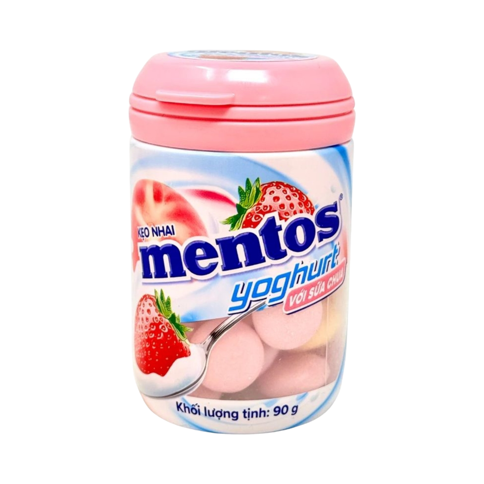 Mentos Raisin Mentos Chewy Mints Peach & Strawberry Yoghurt 90g | Confectionery