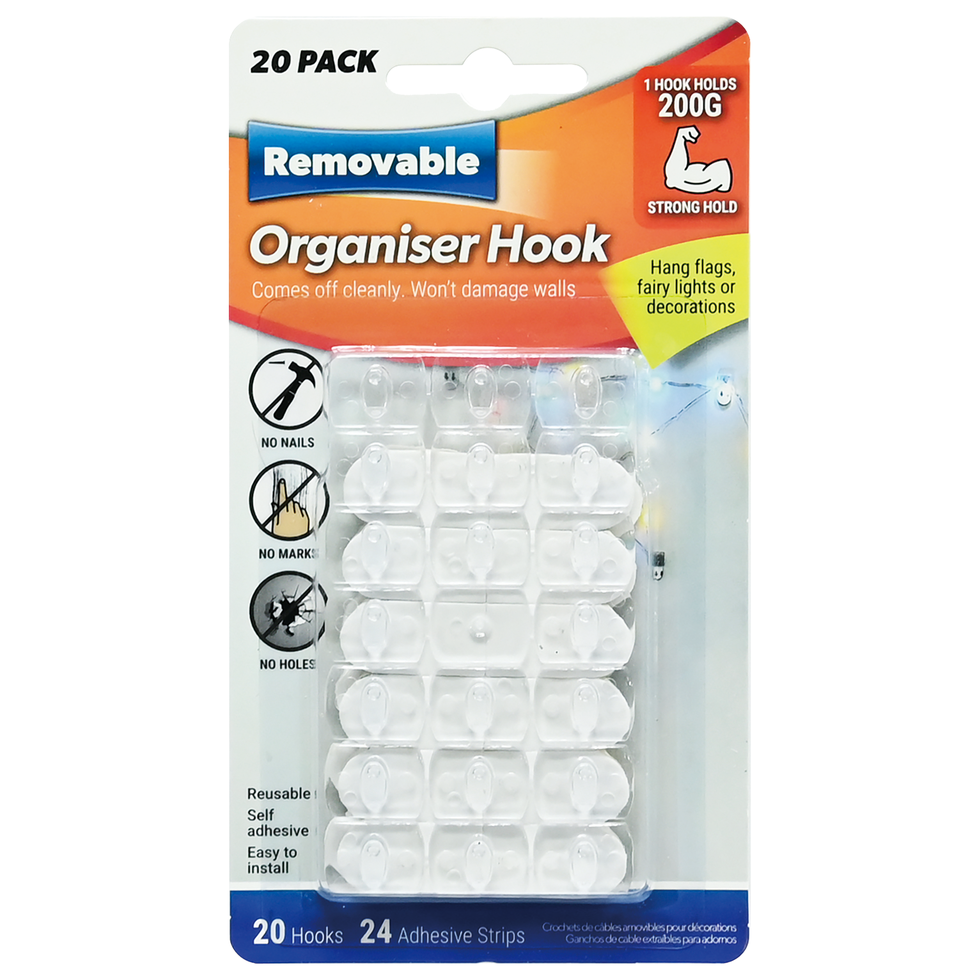 Mini Light Organiser Removable Clips 20pk | Household