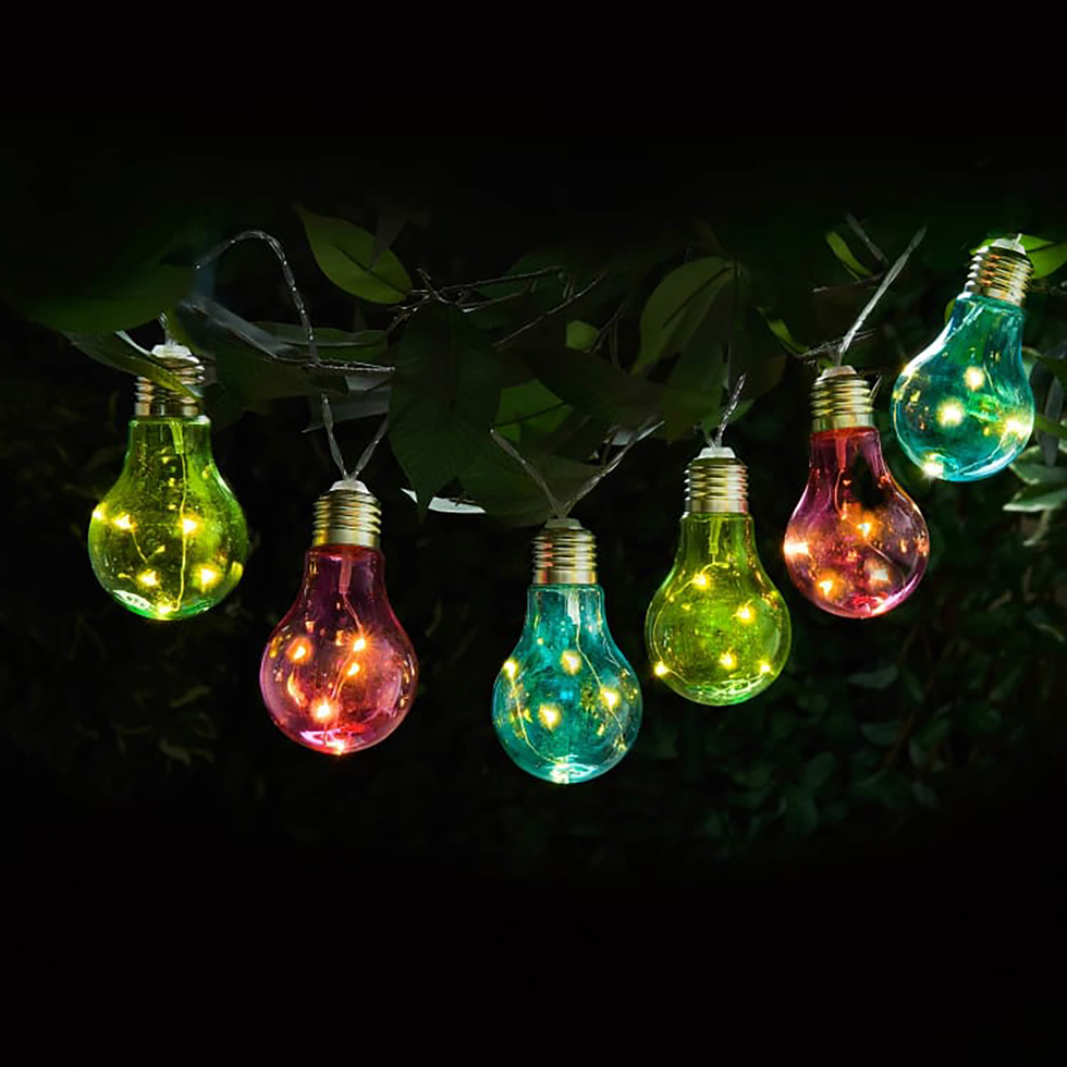 Solar Living String Lights 12 Coloured Bulbs | Gardening