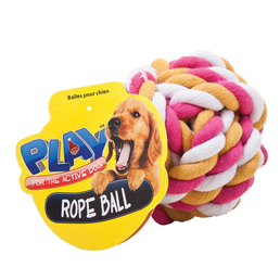 PetBox Woven Rope Ball Toy For Dogs - 3\" Diameter Fetch & Tug Toy For Small & Medium Breeds