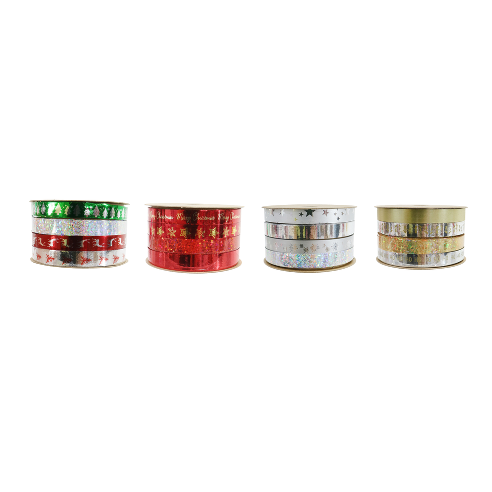 Ribbon Spool Foil Mix Designs 5m Asst Xmas Product