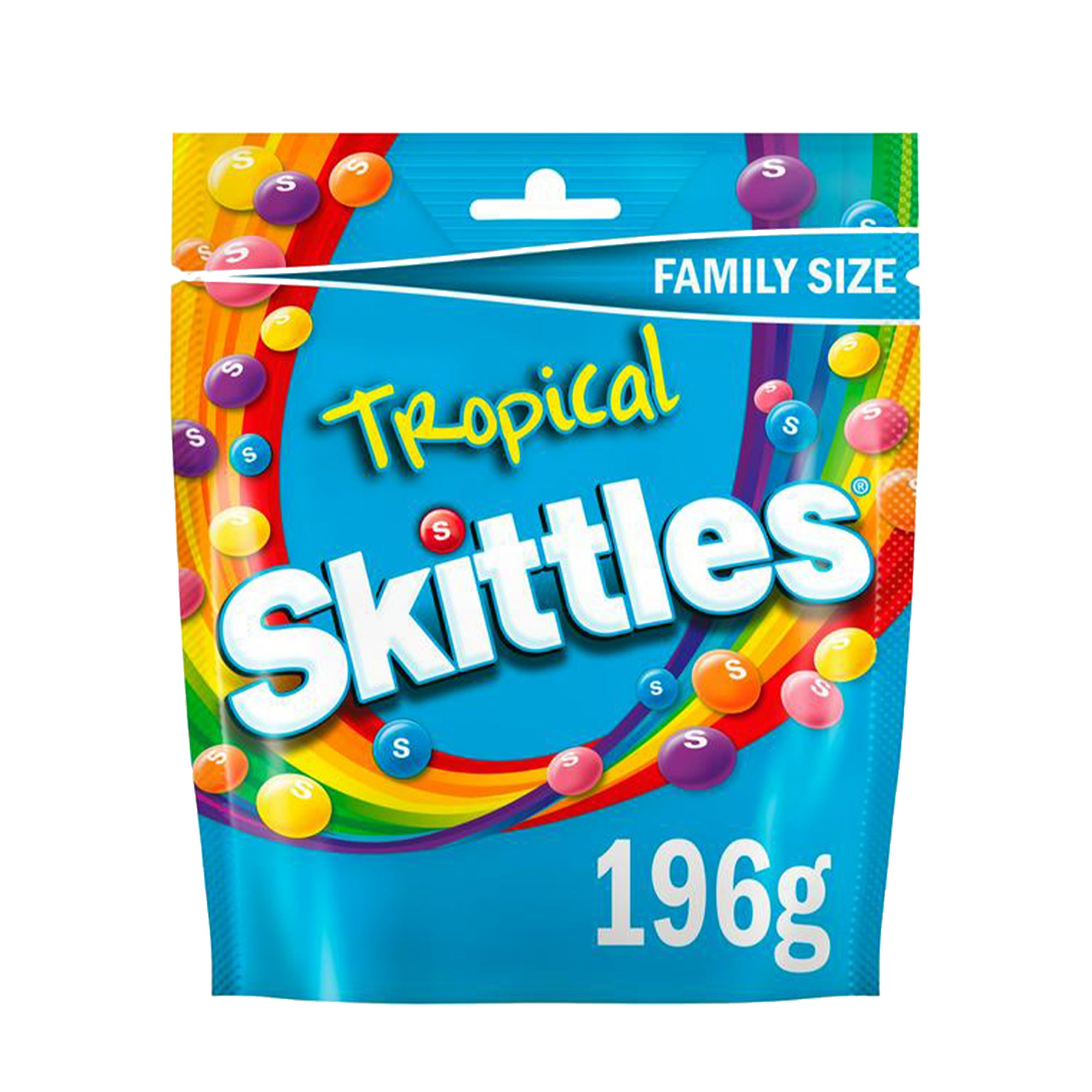 Skittles Tropical Pouch 196g Lollies Product Skittles Tropical Pouch 196g Lollies Product