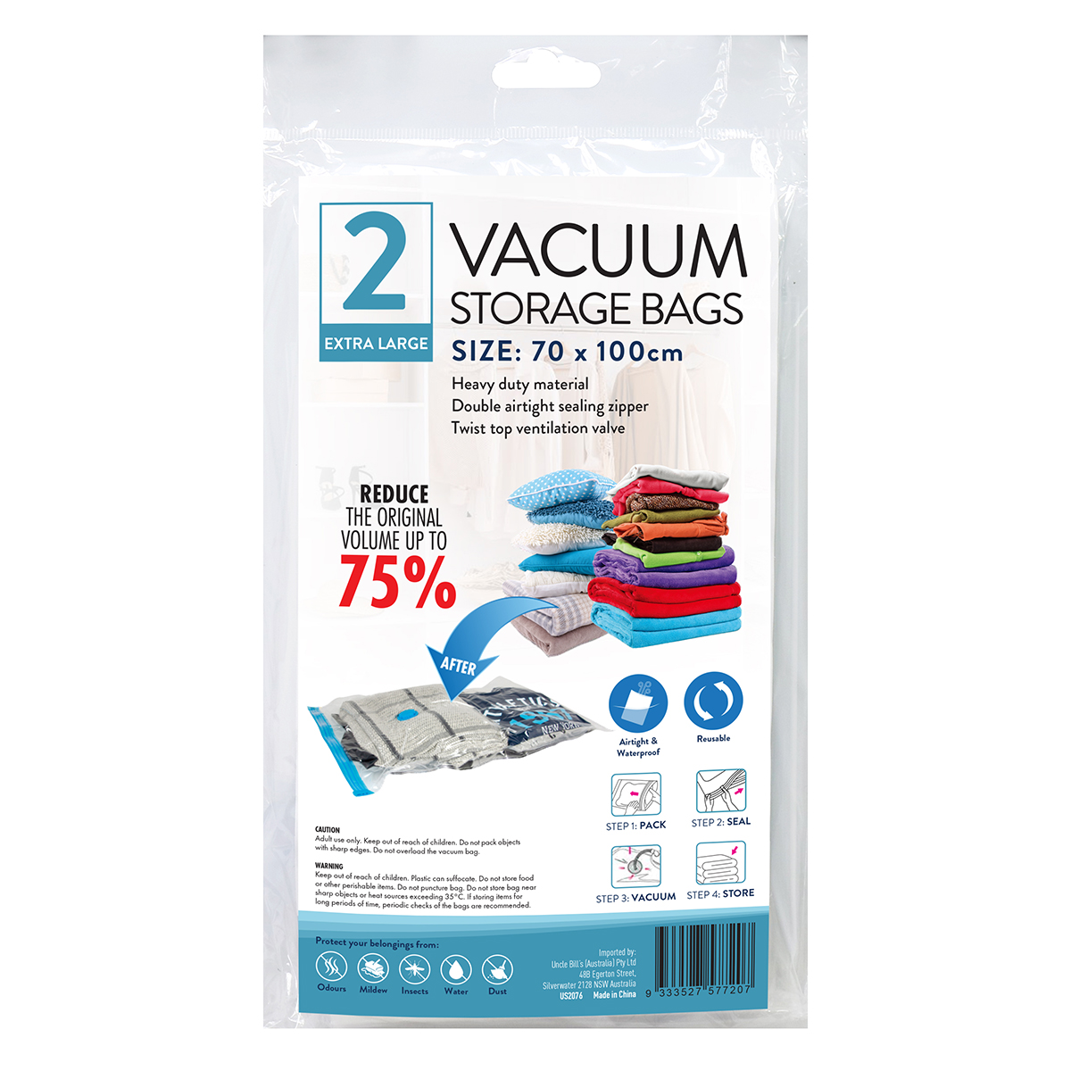 Vacuum Storage Bag XL 2pk Home Crackerjack