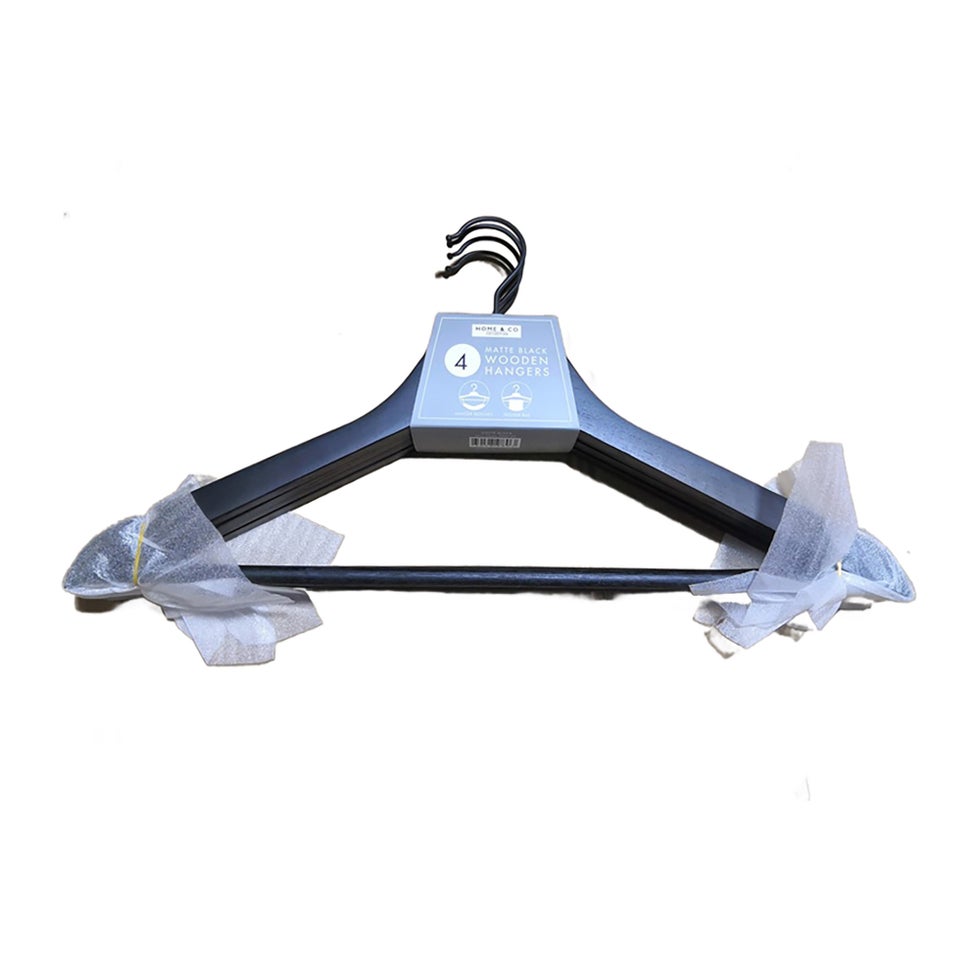 Wooden Hangers With Black Hook Matt Black Coat Hangers Product