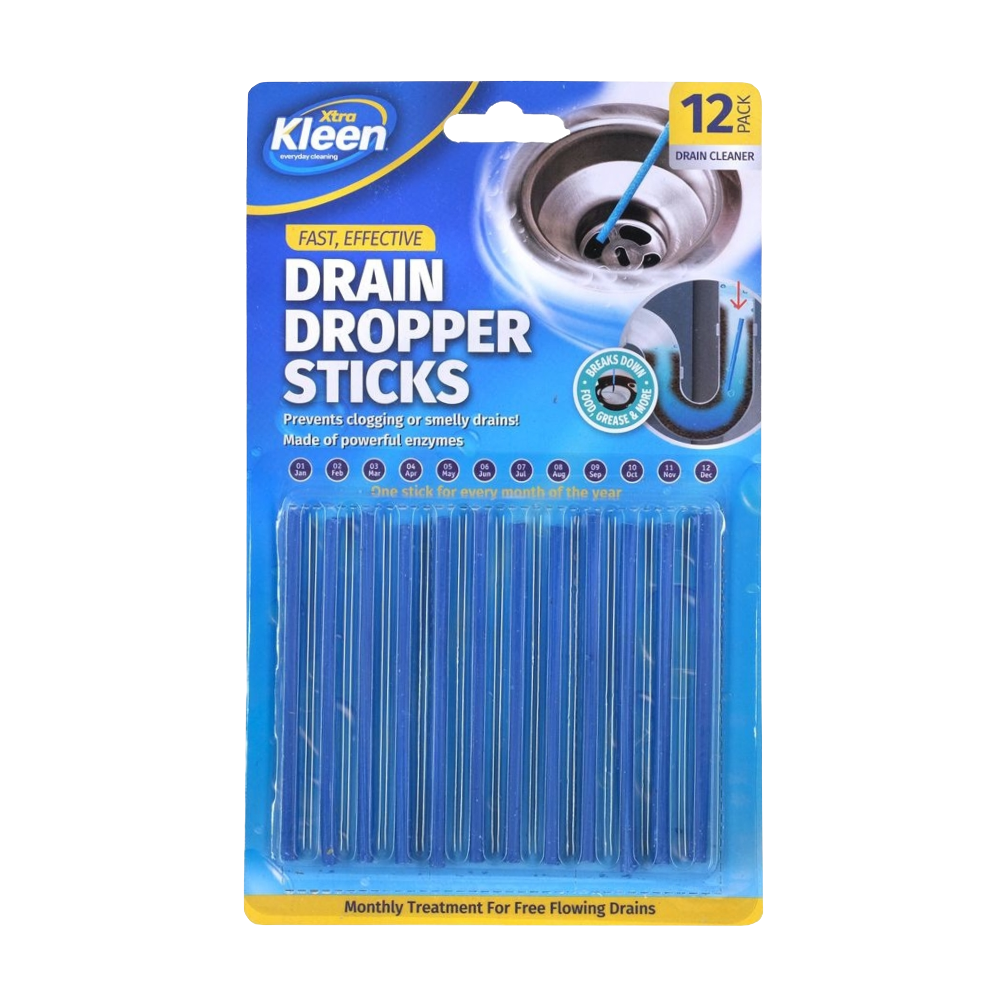 Xtra Kleen Drain Dropper 12pk | Household | Crackerjack